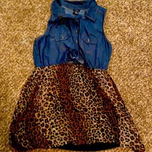 Rue21 Denim Cheetah Dress